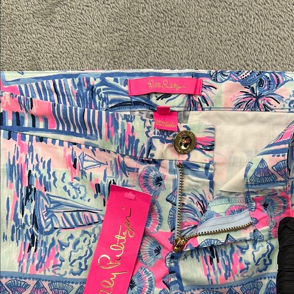 NEW Lilly Pulitzer 4 Adie Ruffle Pocket Stretch Women's Whisper Blue Shorts - Picture 7 of 13